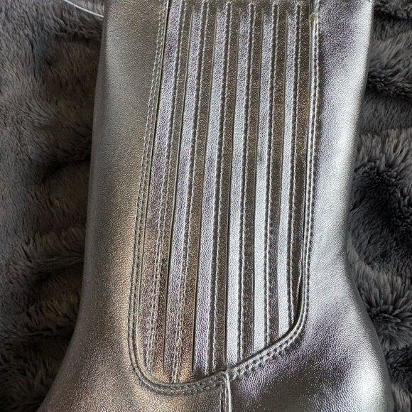 Women Go-Go Disco Glam Western Pointed Toe Block Heel Boot Silver Metallic 7 8 - Picture 10 of 12
